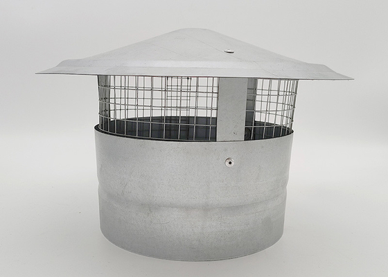 غالوانيزد جولة سقف التهوية أنبوب غطاء مع شبكة الأسلاك 200mm العرض العلوي